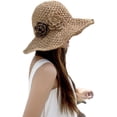 thumbnail image 5 of SikaFu Straw Hat Female Summer Beach Hat Flowers Can Fold The Sunscreen Big Eaves Of The Sea And The Seaside Fashion Vacation Solar Hat Shading Hat, 5 of 5