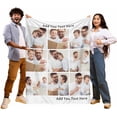 thumbnail image 3 of Custom Blanket with Photos Text Customized Blanket Personalized Flannel Throw Blankets for Adult Kid Birthday Christmas Fathers Mothers Valentines Day Customized Gift A Blankets, 3 of 5