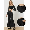 thumbnail image 2 of DARING DIVA Women's Cargo Baggy High Waisted Wide Leg Casual Pants XS Black, 2 of 6