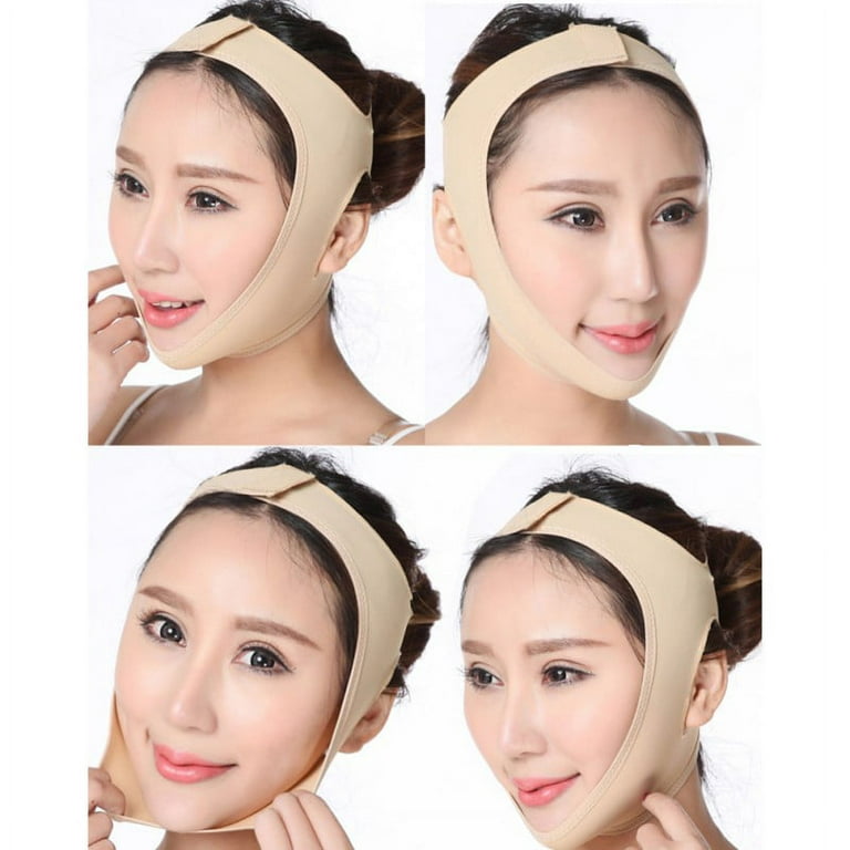 Reusable Face Slimming Strap Double Chin Reducer V Line Mask Chin Up Patch  Chin V Up Contour Tightening Firming Face Lift Tape Neck Bandage V-Line  Lifting Patches V Shaped Belt (Lifting Bandage) 
