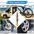 thumbnail image 2 of 1 juego de extensión de válvula de neumático de cobre de 180 grados con vástago de válvula de neumático de acero inoxidable duradero de 75 mm para automóvil, motocicleta, RV, camión, bicicleta, 2 of 6