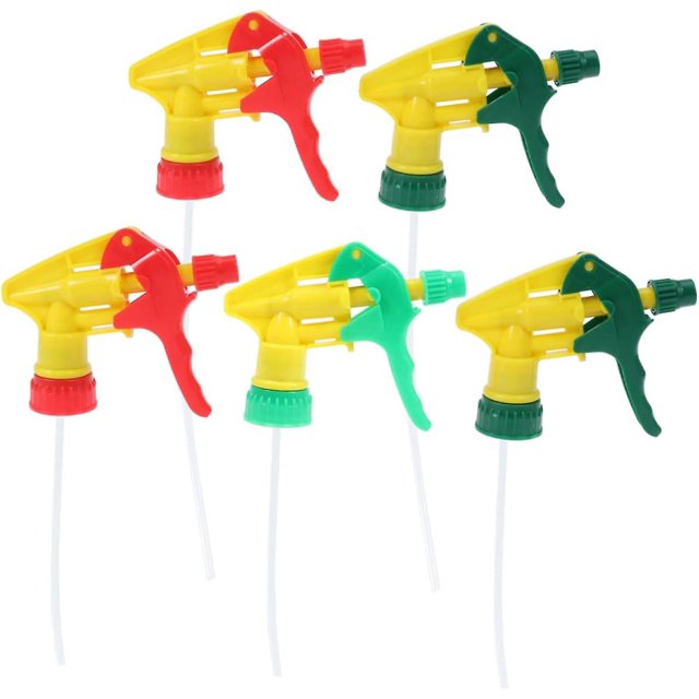 5 piezas, pulverizador de gatillo de colores aleatorios, cabezales de pulverización, boquilla de pulverización, repuestos de solución de limpieza, pulverizador de loción