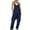Navy, variant on Conairie Bib Overalls Womens Solid Color Comfy Boho Streetwear Rompers Wide Leg Pants With Pockets Beige L