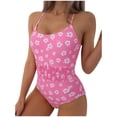 thumbnail image 4 of Herrnalise Women Sexy Brazilian Bikini Ladies Fashion Flower Print Tight Fitting Elastic Hollow Out Sexy Women's One-piece Swimsuit, 4 of 9