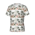 thumbnail image 3 of Yiaed Flamingo Palm Trees Print Mens Short Sleeve Tight Fit T-Shirt, Crewneck Casual Tee-XX-Large, 3 of 5
