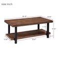 thumbnail image 4 of Modern Industrial Coffee Table with Storage Shelf for Living Room, Metal Frame Natural Wood Table for Farmhouse Home Office, 42.12'' L x 22.04'' W x 18.42'' H, 4 of 7