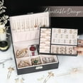 thumbnail image 7 of Wattne Jewelry Organizer – Elegant Travel Jewelry Case for Rings, Necklaces, Earrings –Simple Jewelry Organizer Box for Women– Black, 7 of 7