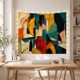 thumbnail image 5 of Abstract Geometric Composition in Bold Colors, Energetic Mid-Century Modern Art for Art Lovers, Abstract Wall Art, Housewarming Gift Tapestry Wall Hanging for Living Room, Home Office, 5 of 7