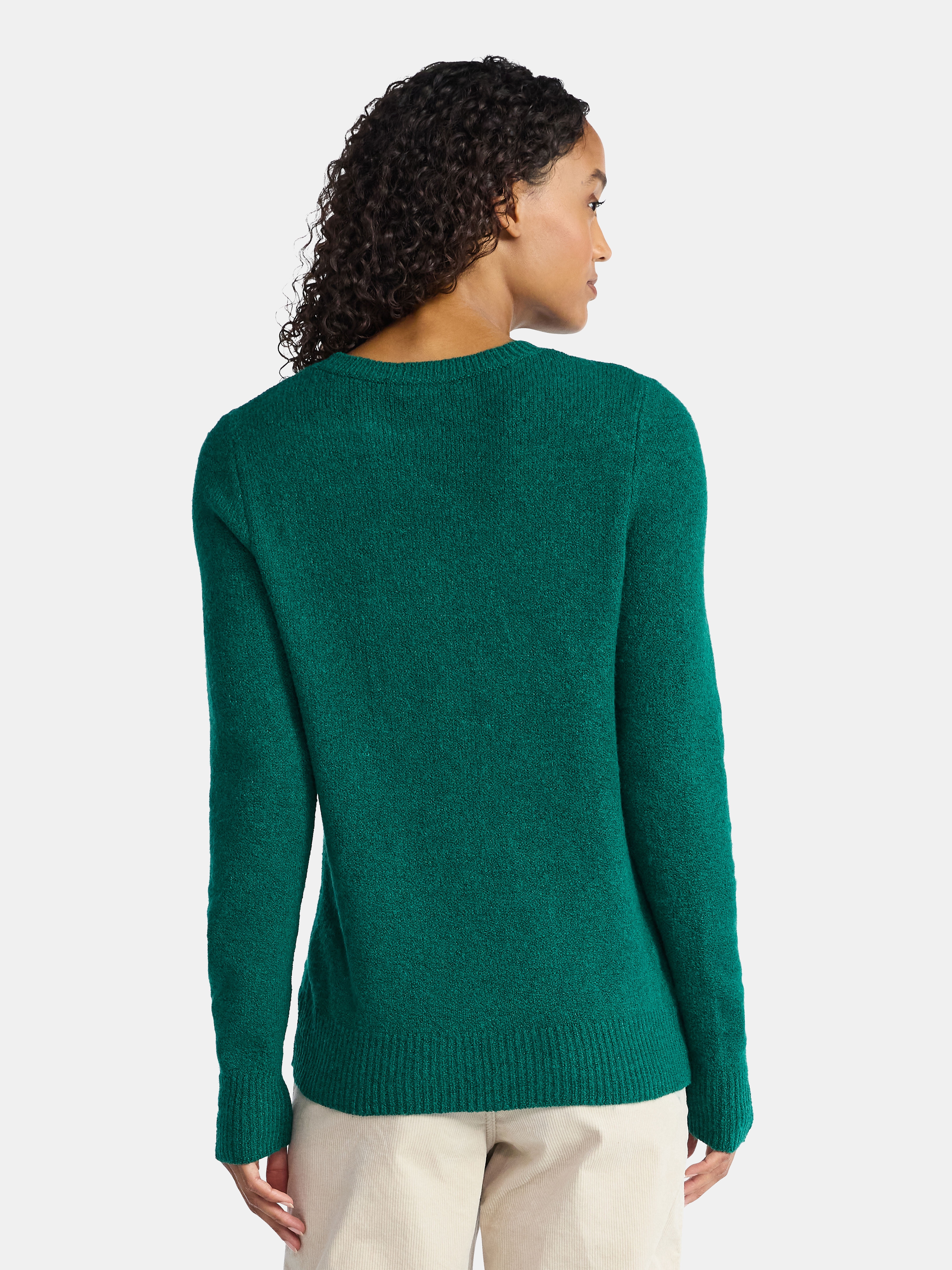 Time and Tru Women's and Women's Plus Holiday Talking Sweater with Long Sleeves, Midweight, Sizes XS-4X