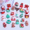 thumbnail image 2 of Figuras de dibujos animados de resina para manualidades, 10 piezas, Kawaii, hombre de jengibre, muñeco de nieve, campanas, árboles, espalda plana, álbum de recortes de Navidad, decoración DIY, 2 of 4