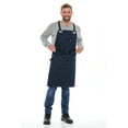 thumbnail image 2 of Canvas Work shop Tool Apron Men Women Heavy Duty Apron With Pockets & Crossback Navy, 2 of 6