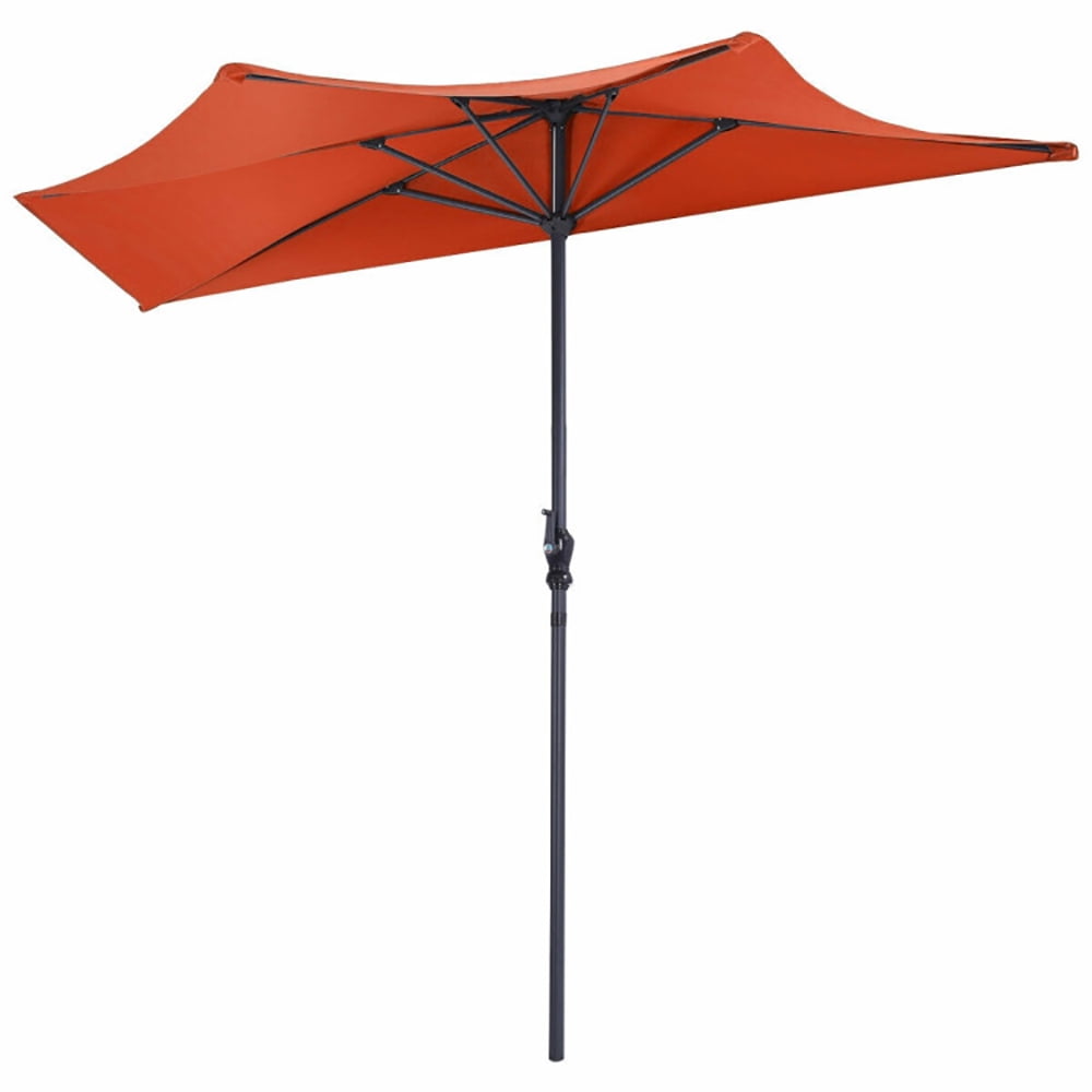 Aimee Lii 9Ft Patio Bistro Half Round Umbrella, Table Umbrella Outdoor Patio, Orange Aimee Lii 9Ft Patio Bistro Half Round Umbrella, Table Umbrella Outdoor Patio, Orange
