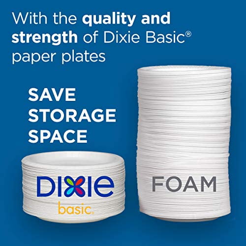 Dixie Light-Weight Paper Plates, 8.5", White, 125 Count (4 Pack)