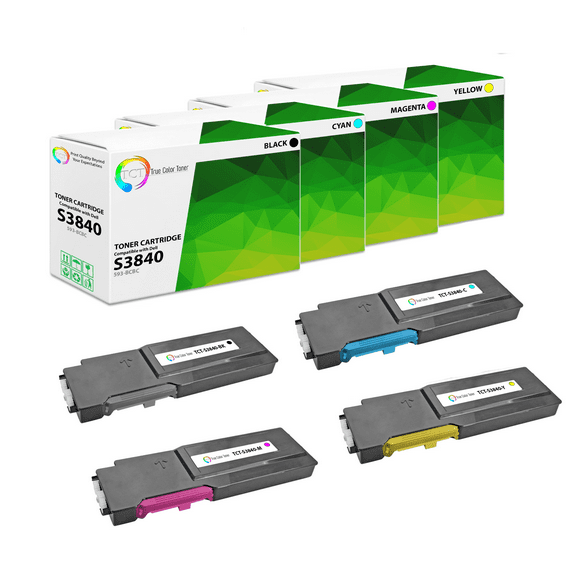 TCT S3840 Toner Cartridge 4 Pack - Premium Compatible Replacement for Dell S3840cdn S3845cdn