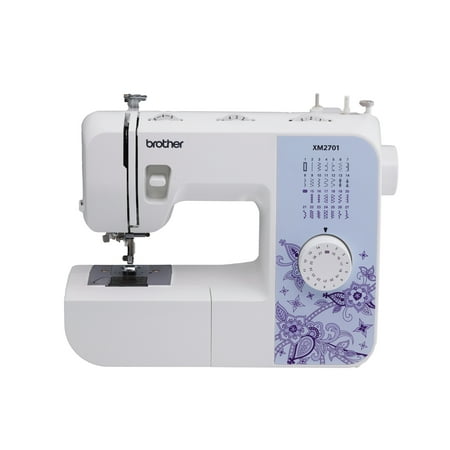 Brother XM2701 Lightweight, Full-Featured Sewing Machine with 27 Stitches, 1-Step Auto-Size Buttonholer, 6 Sewing Feet, and Instructional