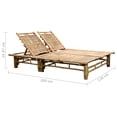 thumbnail image 4 of vidaXL 2-Person Sun Lounger with Cushions Bamboo, 4 of 5