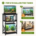 thumbnail image 4 of Snughome 10 Gallon Aquarium Stand, 3 Tier Fish Tank Stand with Storage, Heavy Metal Reptile Tank Stand, Holds 220lbs, 20.47" x 11.42" x 30.91", Black, 4 of 8
