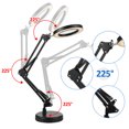thumbnail image 3 of 10X Magnifying Glass with Light Stepless Dimmable 2-in-1 Desk Lamp and Clamp Adjustable Swing Arm LED Lighted Desk Lamp Hands Free Magnifier Lamp for Craft Hobby Close Works Painting, 3 of 8