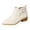 Beige, variant on Women's Trendy Faux Leather Stacked Heel Ankle Boot Comfortable Slip on Chelsea Boots for Ladies Girls