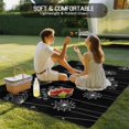 thumbnail image 4 of Black Dandelion Outdoor Rug for Patio/Deck/Porch, Non-Slip Large Area Rug 5 x 7 Ft, Spring Modern Minimalist Country Flower Indoor Outdoor Rugs Washable Area Rugs, Camping Rug Carpet Runner, 4 of 8