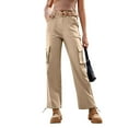 thumbnail image 5 of Bovemsi Lounge Pants Women High Waisted Cargo Pants Wide Leg Casual 6 Pockets Trousers High Waisted Pants, 5 of 7
