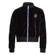 Converse Big Girls Velour Zip-Up Jacket Black Size Small