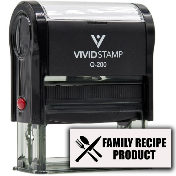 All Quality Family Recipe Product Self-Inking Rubber Stamp | Handcrafted Products (Black Ink) - Q-200