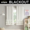 thumbnail image 3 of Eclipse Kids Tiered Ruffle Solid 100% Blackout Back Tab 63" long x 40" wide Curtain panel in White, 3 of 9