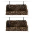 thumbnail image 4 of Casafield Set of 2 Hanging Baskets with Hooks - Espresso, Woven Hyacinth Shelf Storage Wall Mounted Bins for Bathroom, Kitchen, Office, Laundry Room, 4 of 7