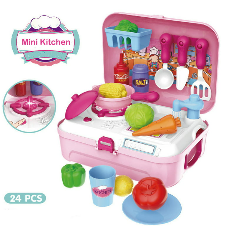 Kayannuo Christmas Clearance Kitchen Appliances Toy,Kids Kitchen Pretend  With Realistic Light And Sounds, Play Kitchen For Kids Ages 4-8 Birthday