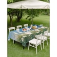 thumbnail image 5 of 52x70 Inch Outdoor Tablecloth with Umbrella Hole Zipper Rectangle Spring Floral Rectangular Tablecloths Outside Waterproof Modern Oil Painting Pastoral Flower Green White Patio Table Cover for Picnic, 5 of 8