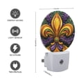 thumbnail image 3 of Night Light Plug into Wall,Dusk to Dawn Sensor Auto-On/Off for Bathroom, Hallway,Kids Room-Fleur-De-Lis In The Colors Of Green, 3 of 4
