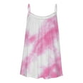 thumbnail image 4 of AherBiu Summer Tank Tops for Women Tie-Dye Spaghetti Strap Scoop Neck Low Cut Ruched Loose Tee Shirts, 4 of 5