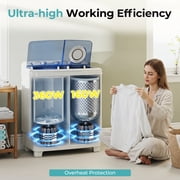 Auertech 28lbs Portable Washing Machine Compact Twin Tub Semi-Automatic Washer with Drain Pump