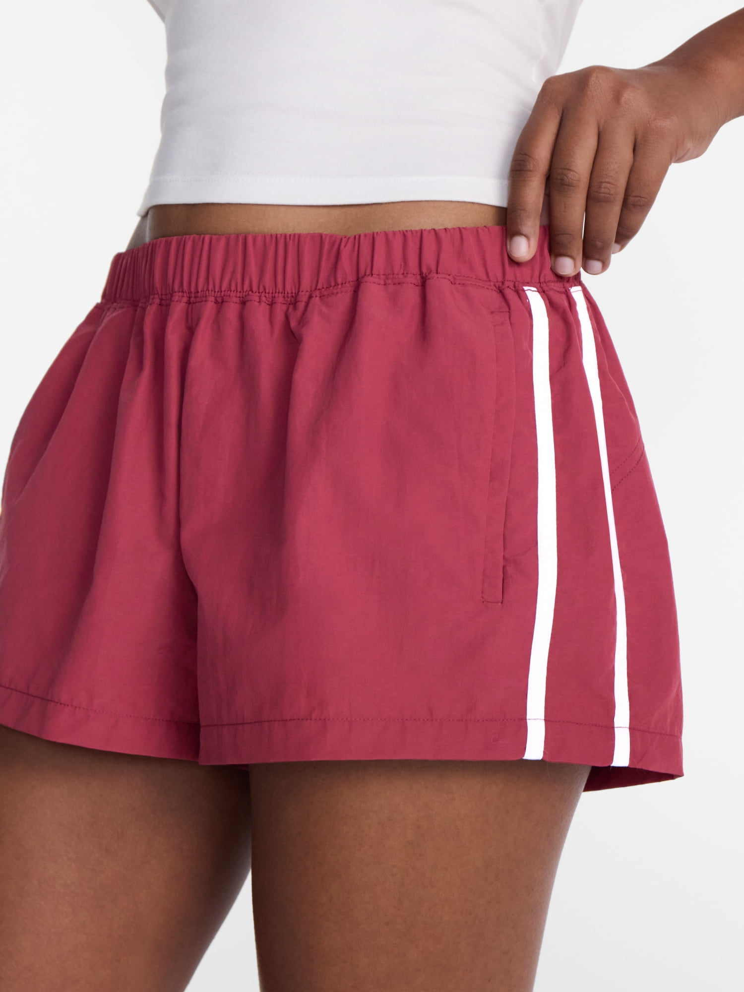 No Boundaries Nylon Track Shorts, 2'' Inseam, Women's XXS-XXL