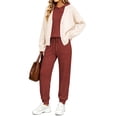 thumbnail image 3 of UVN Two Piece Outfits for Women Long Sleeve Hoodies Tops And Pants Pajamas Sets Casual Fall Winter Lounge Set with Pockets, 3 of 9