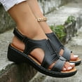 thumbnail image 3 of Zanvin Womens Sandals Summer Ladies Slippers Casual Women's Shoes Roman Fish Mouth Casual Wedges Sandals, Black, 42, 3 of 7