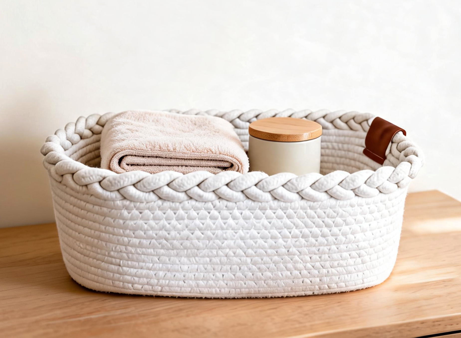 HOMETRENDS Cotton Rope Sotrage basket