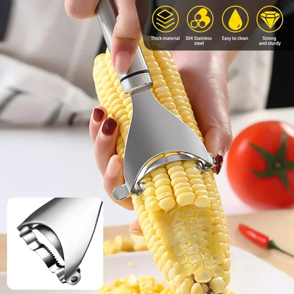 Stainless Steel Corn Cob Peeler Stripper Remover Kitchen Cutter Thresher Tool Us