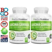 Garcinia Cambogia Weight Loss Supplement, Two 90 Counts Bottles 60% & 95% HCA Blend 700mg - 2400mg
