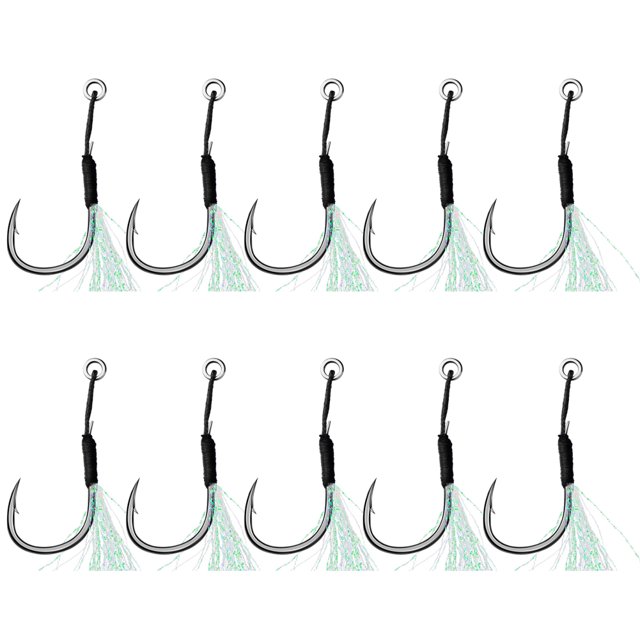Anzuelos de Metal de 10 piezas con línea de PE anzuelos Ehuebsd de ayuda para pesca en mar mar barco aparejos de pesca