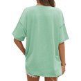 thumbnail image 3 of Summer V Neck Women Short Sleeved Solid T Shirt Tops, 3 of 7