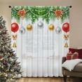 thumbnail image 5 of SPEKSEE 1Pc Christmas Sheer Curtains for Living Room, Red Bow Christmas Bells Snowy Scene Pine Branches Voile Curtain Drapes for Bedroom Light Filtering & Privacy Winter Holiday Window Treatment, 5 of 30