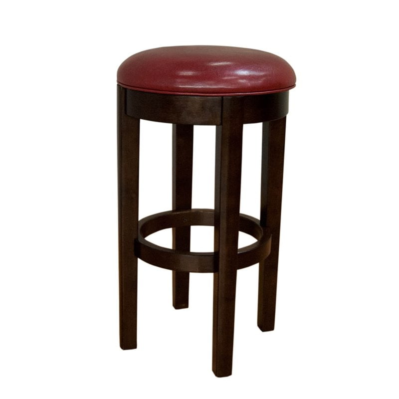 AAmerica Parson 30" Swivel Faux Leather Bar Stool in Red