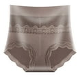 thumbnail image 2 of HVOBTTY High Waisted Soft Underwear for Women, Womens Underwear, Women's Solid Color Briefs Comfortable Ventilate Lace Briefs High Waist Abdominal Underpants Brown, XL, 2 of 4