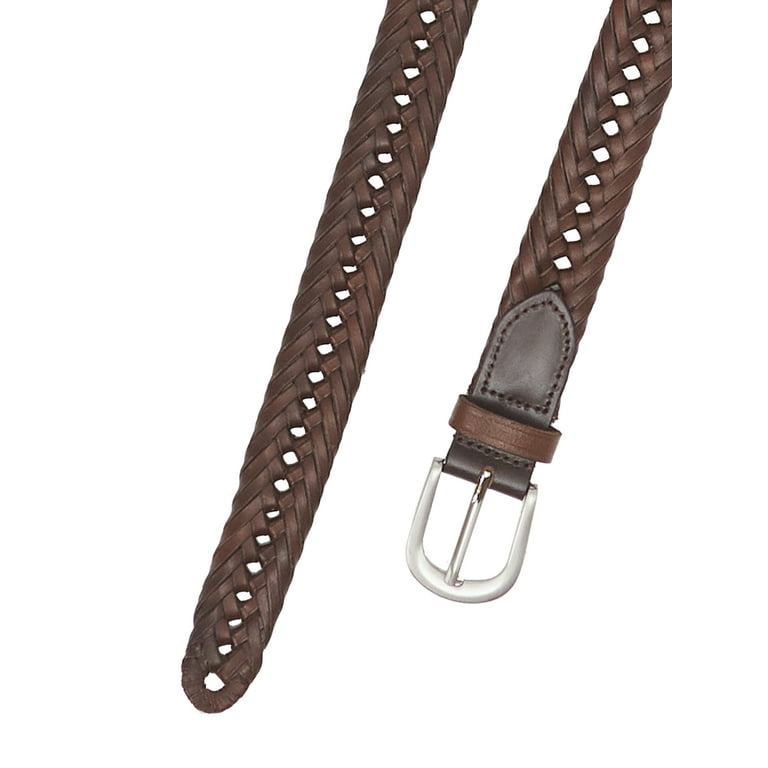 Wrangler® Men\'s and Big Belt, Men\'s 32-52 Sizes Braided Genuine Leather