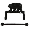 thumbnail image 2 of Black Metal Wall Mount Bear Toilet Paper TP Roll Holder Rustic Cabin Bath Decor, 2 of 3