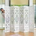 thumbnail image 3 of 5.6Ft Room Divider Folding Wood Classical Carved Partition Screen for Home Office Garden - 6 Panels (White), 3 of 18
