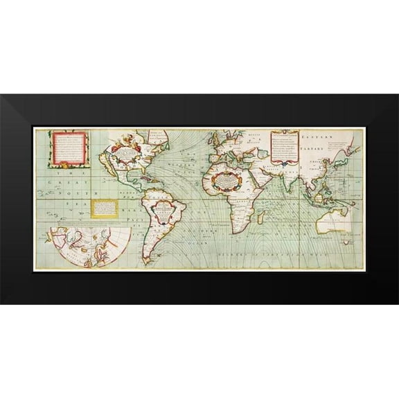 Thornton, Samuel 14x8 Black Modern Framed Museum Art Print Titled - Nova and accuratissima totius terrarum Anno 1700
