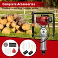 thumbnail image 2 of 52cc Gas Powered Post Driver, 2.3HP 2-Stroke Engine, w/ 2 Post Driving Heads (55mm & 70mm), T/Y Post Fence Pile Driver, Portable Handheld Jackhammer Tool, 2 of 10